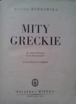Okładka Mity greckie w opracowaniu dla młodzieży