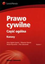 Okładka Prawo cywilne. Część ogólna. Kazusy